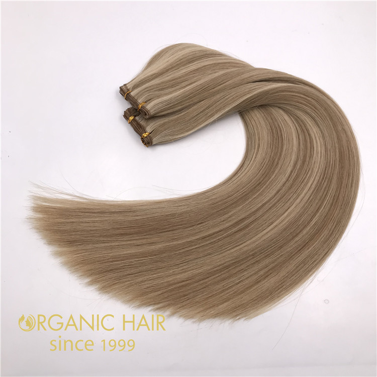 Wholesale human seamless genius weft hair extensions piano color X386